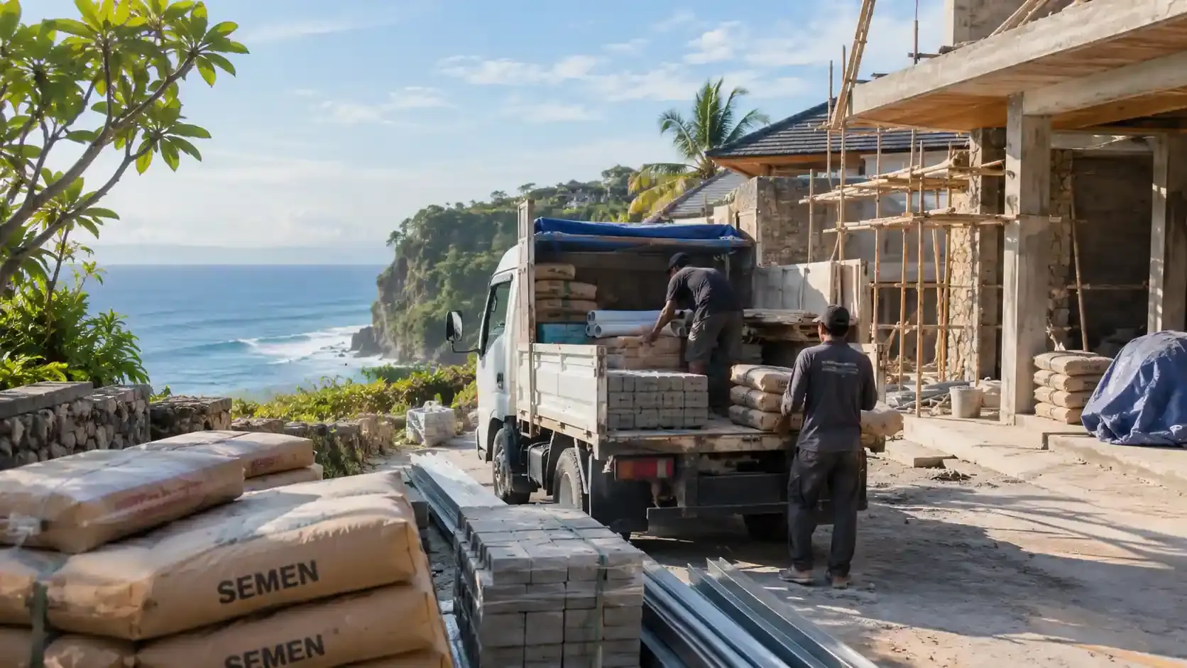 Ekspedisi Material Bangunan & Interior Villa Bali (Canggu - Uluwatu)